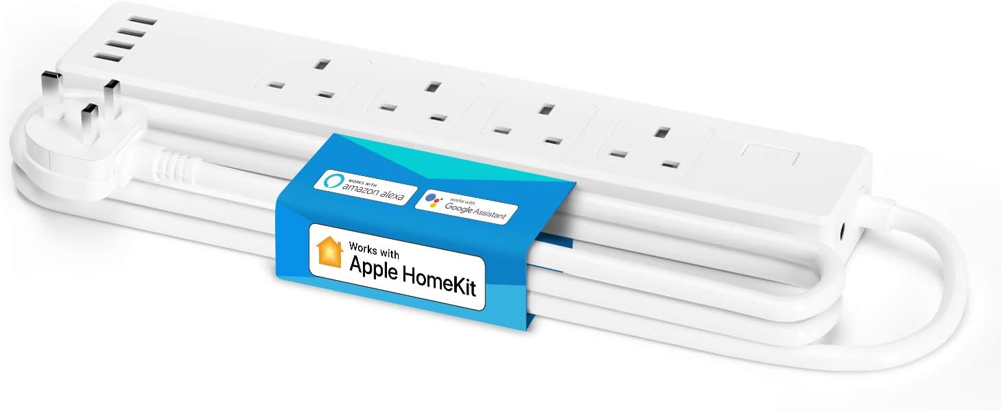 Meross Smart Power Strip, Smart Extension Lead with 20W USB Ports, Compatible with Apple HomeKit, Amazon Alexa, Google Home