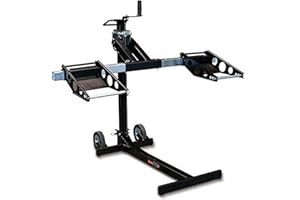 MoJack MJ750XT Riding Lawn Mower Lift: 750lb Capacity, Adjustable Wheel Span, Sturdy Design - Ideal for Lawn Tractors, ZTR Riding Mowers, ATVs, and Motorcycles - Maintenance & Repairs, Black