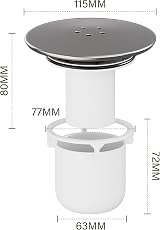 HNNHOME Shower Drain Cover Chrome 90/115mm Removable Top Cap White Dip Cup view 3