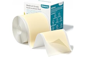Dimora Medical Grade Hydrocolloid Bandage Roll (2in*16ft), Highly Absorbent Hydrocolloid Bandages for Wound Care, Burn, Blister, Acne Care, Waterproof & Cut to Size