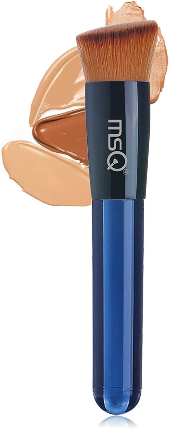 MSQ Makeup Flat Top Kabuki Foundation Brush - Vegan Stippling Blending