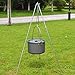 MOOUS Camping Pot Aluminum Alloy Hanging Pot Outdoor Tripod Cooking Dutch Oven Large Single Pot Temperature Resistant Cookware for 5-8 Peoplethumb 3