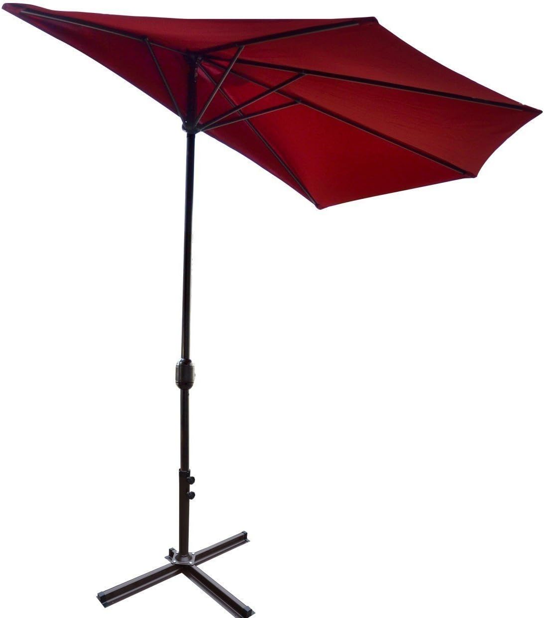 STRONG CAMEL 10' Patio Half Umbrella Wall Balcony Sun Shade Garden Outdoor Parasol-BURGUNDY