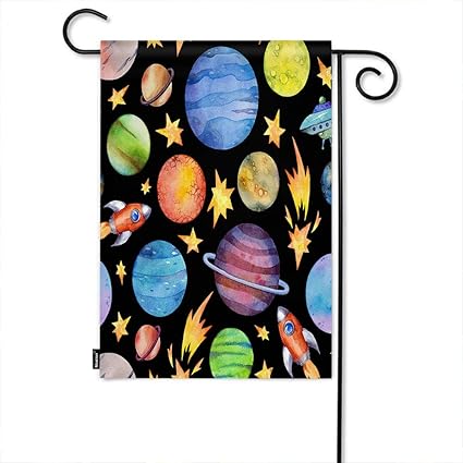 Amazoncom Moslion Planet Garden Flag Colorful Planets