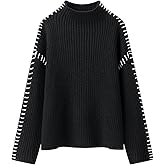 Womens Turtleneck Sweaters Long Sleeve Loose Pullover Sweater Casual Knit Tops Oversized Comfy Winter Clothes