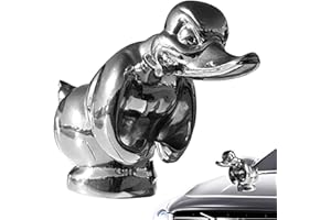 YIFONJ Angry Convoy Duck 3D Car Bonnet Ornament,Duck Hood Ornament,Duck Cover Ornament,Angry Duck Hood Ornament (Color : Silver)