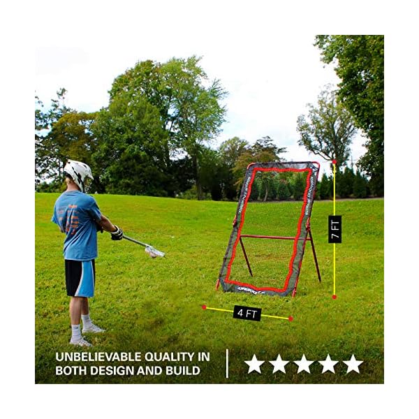 Rukket 4x7ft Lacrosse Rebounder Pitchback Training Screen, Practice