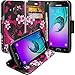 Galaxy Luna Case, Galaxy Amp 2 Case, Galaxy Express 3 Case, Galaxy Amp 2 Wallet Case, Wrist Strap Flip [Kickstand] Pu Leather Wallet Case with ID&Credit Card Slot for Galaxy Amp 2, Hot Pink Sensation