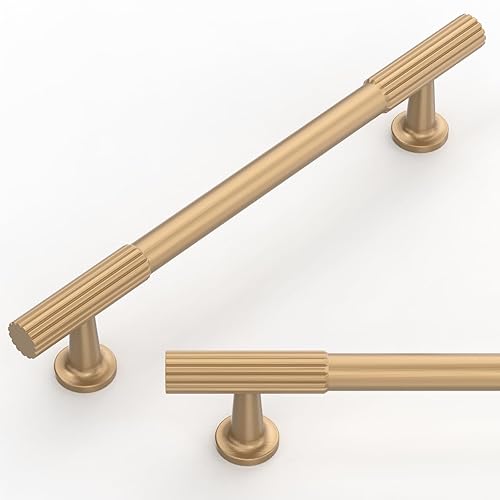 Talentedeco 10 Pack Champagne Bronze Cabinet Pulls 5 Inch(128mm) Kitchen Cabinet Handles Cabinet Hardware for Drawer Pulls