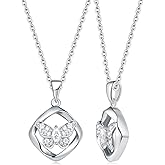 CYW Color-D VVS1 Clarity Moissanite Butterfly Pendant Necklace for Women, Really Authentic Solid 925 Sterling Silver, 16"/18"/20" Adjustable Chain, Anniversary Mother's Day Christmas Valentines Gift