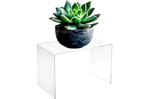 CLAY TONIC 1-Pack 9x6x6'' Large Clear 5mm Thickness Acrylic Display Risers for Kitchen Organizer and Storage,Display Food, Pantry Cabinet Shelf, Retail Display (1, 9x6x6 Inch)