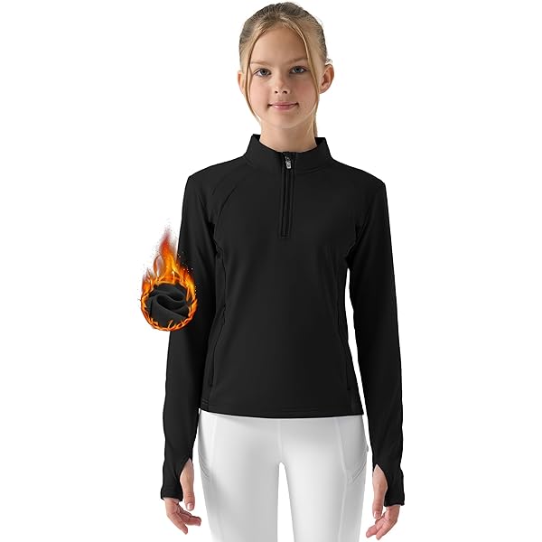 BALEAF Thermal Shirts For Women Long Sleeve Fleece Tops Running - Main Image