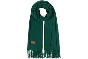 Qlauca Winter Plaid Scarf for Cold Weather Soft Oversized Blanket Shawl Classic Tassel Scarf for Women Men
