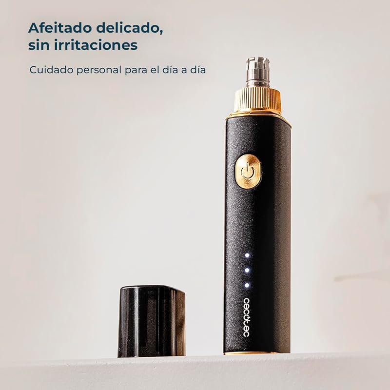 Recortador de Pelos Nariz y Orejas Inalámbrico Cortapelos PrecisionCare NoseTrim Aluminium. Motor de 7500rpm, Naricero con Cuerpo de Aluminio, Autonomía 90minutos, Cuchillas Eficientes