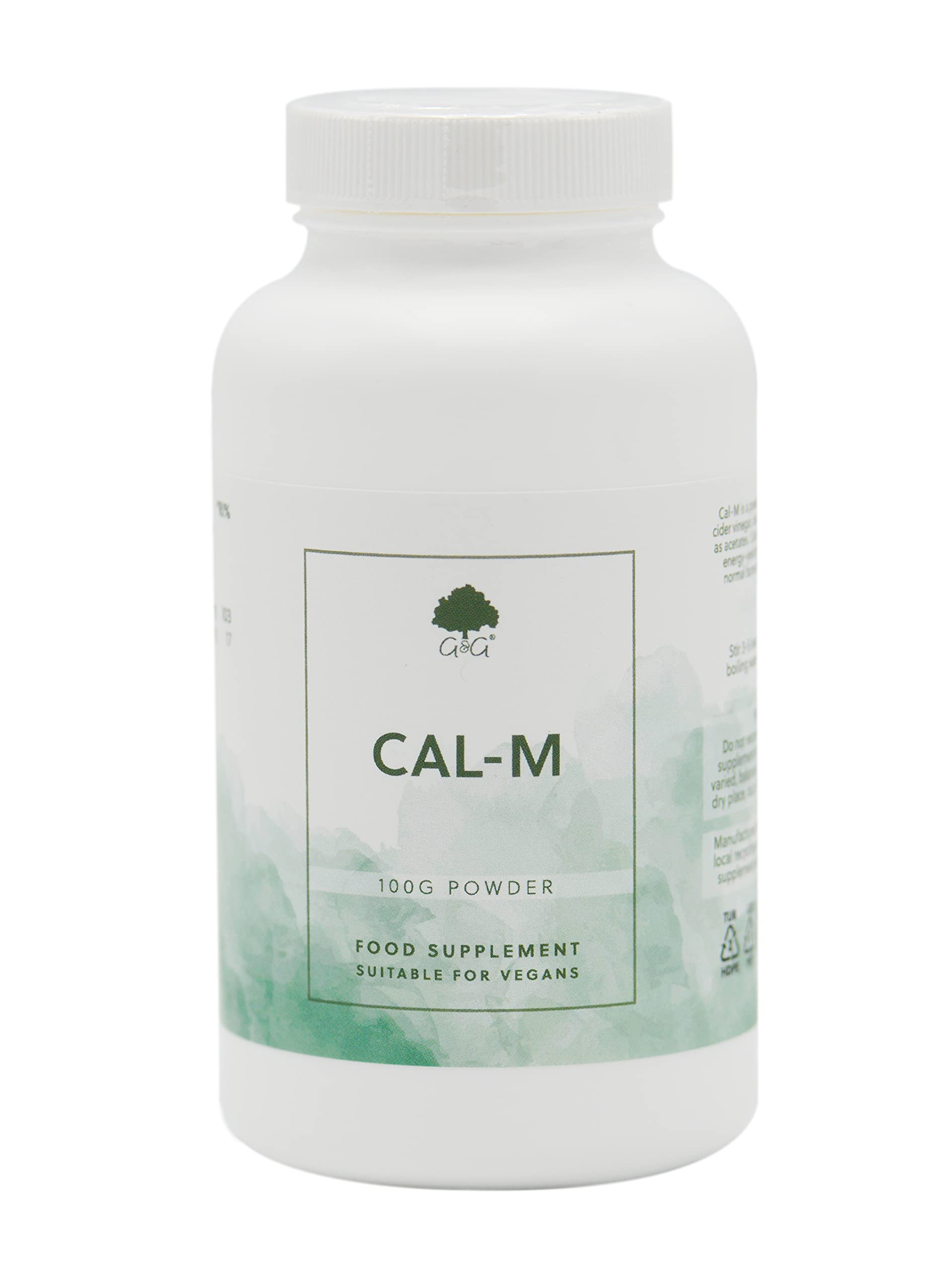 G&G Vitamins Cal-M Powder 100g - Calcium & Magnesium Blend with Cider Vinegar - Cal-Mag Drink Powder - G&G Vitamins