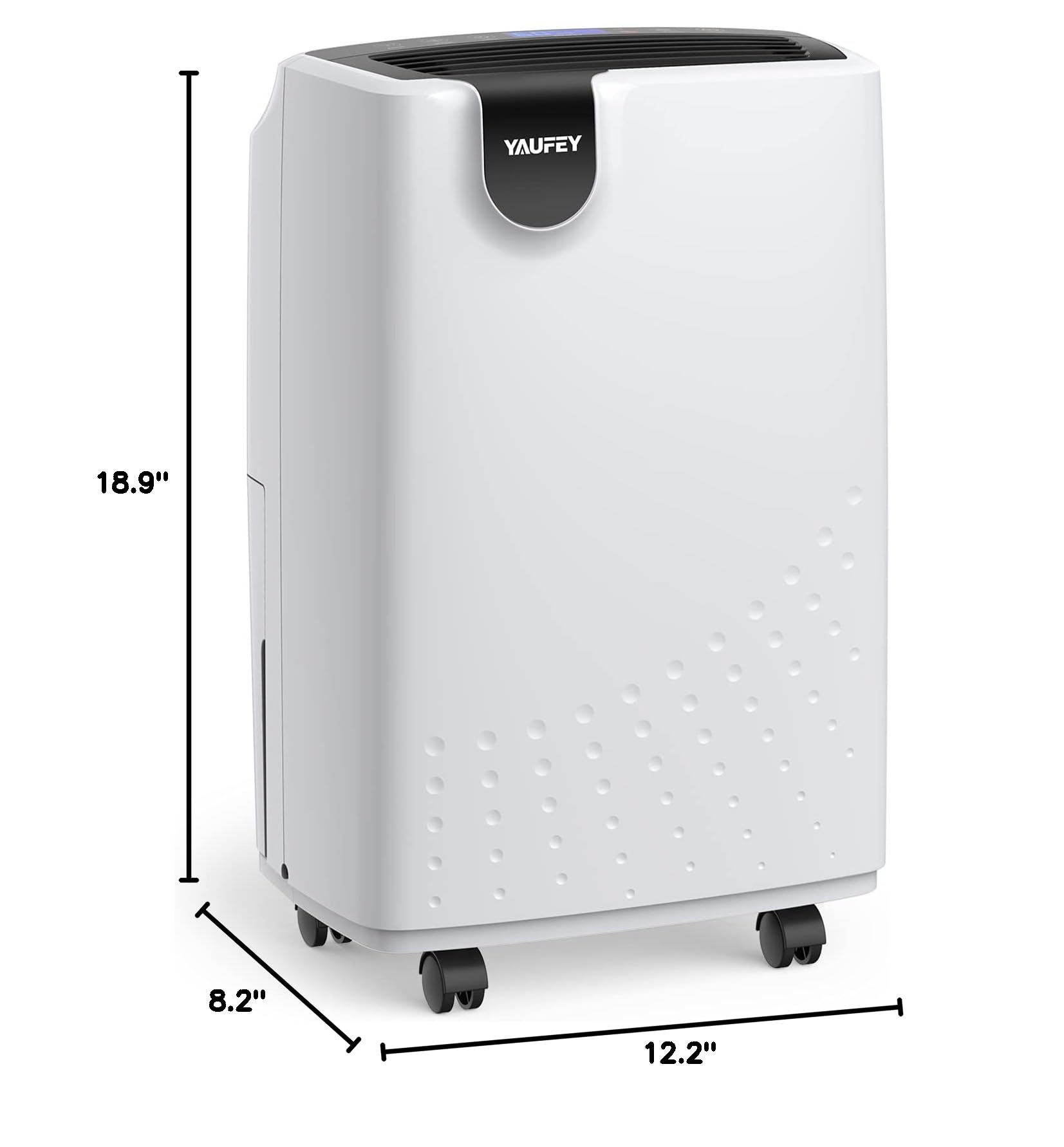 Yaufey 2500 Sq. Ft Home Dehumidifier for Medium to Large Rooms and Basements with Auto or Manual Drainage, 0.48 Gallon Water Tank Capacity - Low Noise and 24 Hr Timer