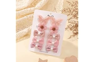 10pcs Baby Girl Hair Bow Clips Set 2.2" Toddler Hair Clips Boutique Grosgrain Ribbon Bow Knitted Butterfly Hair Barrettes Acc