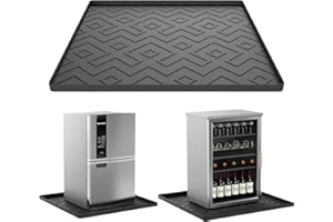 EWX Mini Fridge Silicone Mat 19.7"x19.7"x0.4" - Non-Slip, Spill-Proof, Drip Prevention | Ideal for Refrigerators, Washing Machines, Dryers, Wine Coolers, and Dishwashers