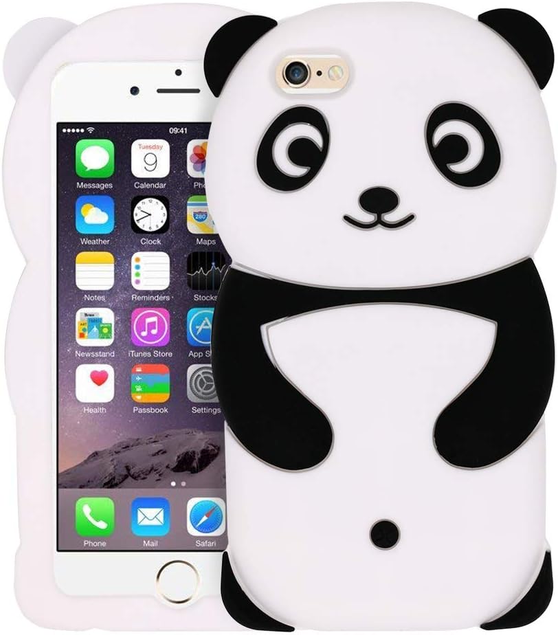 BEFOSSON for iPhone 6 Animal case for Girls ，iPhone 6S Panda case, Cute 3D Cartoon Panda Soft Silicone Stylish Shockproof Phone Cover Case for iPhone 6 / 6S (Panda)