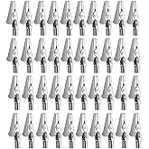 bnafes Alligator Clip Spring Clamps 51mm/2inch test line Crocodile Clip Silver Tone Alligator Clips Nickel Plated Crocodile Clamps, used in laboratory electric testing work and Cable Lead Clip 40Pcs