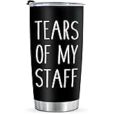 Shqiueos Funny Boss Gifts - Tears of My Staff 20oz Tumbler Cup, Birthday Gifts for Boss Lady, Employer, Leader, Principal, Boss's Day Christmas Gifts for Office Men Women Water Bottle