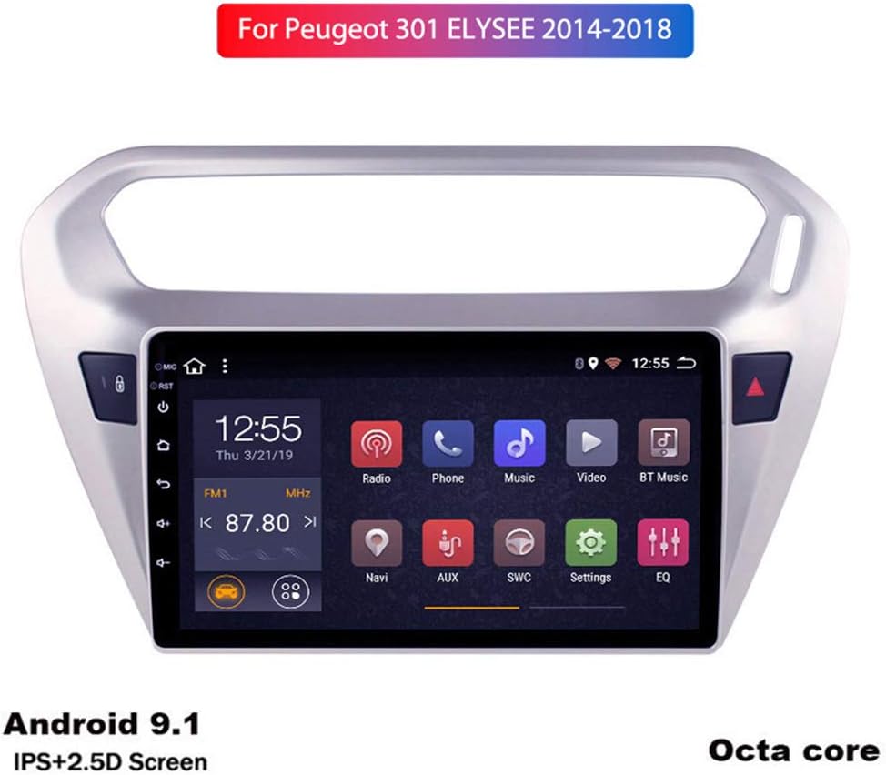 Foof Car Navigation Stereo 9 Inch Screen for Peugeot 301 Citroen Elysee 2014-2018 Entertainment Multimedia Radio,WiFi/BT Tethering Internet,Support Full Touch 1024X600 (Octa Core)