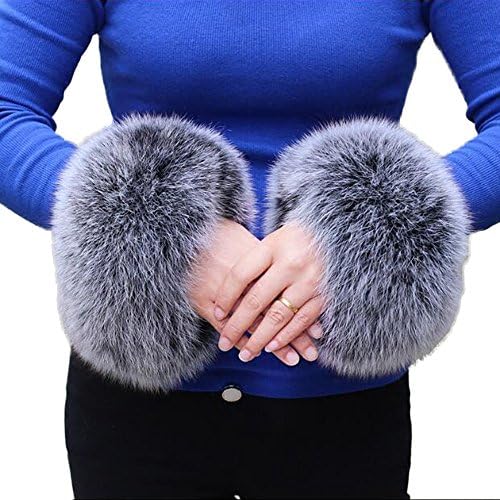 Real Fox Fur Arm Warmer Women's 2017 Wrist Warmer Genuine Fox Fur Cuff Arm Warmer