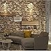 Akea Stone Wallpaper 3D Fake Faux Rock Stone Pattern Wall Paper Roll for Home Kitchen Decor 20.8