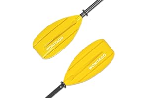 WONITAGO Kayak Paddles for Kid with Aluminum Shaft and PP Blade, Floating Kayaking Oars for Youth and Junior, Adjustable 163-183cm/64-72 Inches