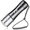 HECLOUD Underwater Flashlight with Dive Light - IPX8 Waterproof, 50ft Underwater Flashlight for Diving & Snorkeling, 3 Modes with Charger