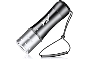 HECLOUD Underwater Flashlight IPX8 Waterproof 262ft Scuba Dive Light 3 Modes (High/Low/Strobe) Rechargeable with USB Charger for Scuba Diving & Snorkeling