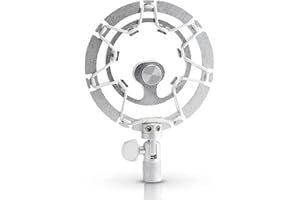 Auphonix Silver PRO Microphone Shock Mount – Shockmount Compatible w/Blue Yeti, Yeti Pro, & Snowball Mic