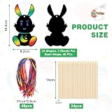 Vicloon Rainbow Scratch Art 48 Pcs Bookmarks with 24 Stylus & 48 Lanyards view 2