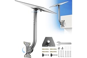 AOOSING Gen 3 Mount for Starlink, 360° Adjustable Wall & Roof Mounting Kit Compatible with Starlink V3 Standard Dish for Concrete or Wood Walls, Easy Installation, Include Aluminium Gen 3 Pipe Adapter