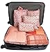 7 Set Travel Cubes,5 Colors Waterproof Mesh Durable Luggage Packing Organizers,1 Travel Shoe Bag,6 Set Packing Cubes (Pink Leopard)