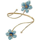 Zian Colorful Flower Arm Cuff Bracelet for Women Adjustable Open Upper Arm Bangle Armband Summer Beach Jewelry Gifts