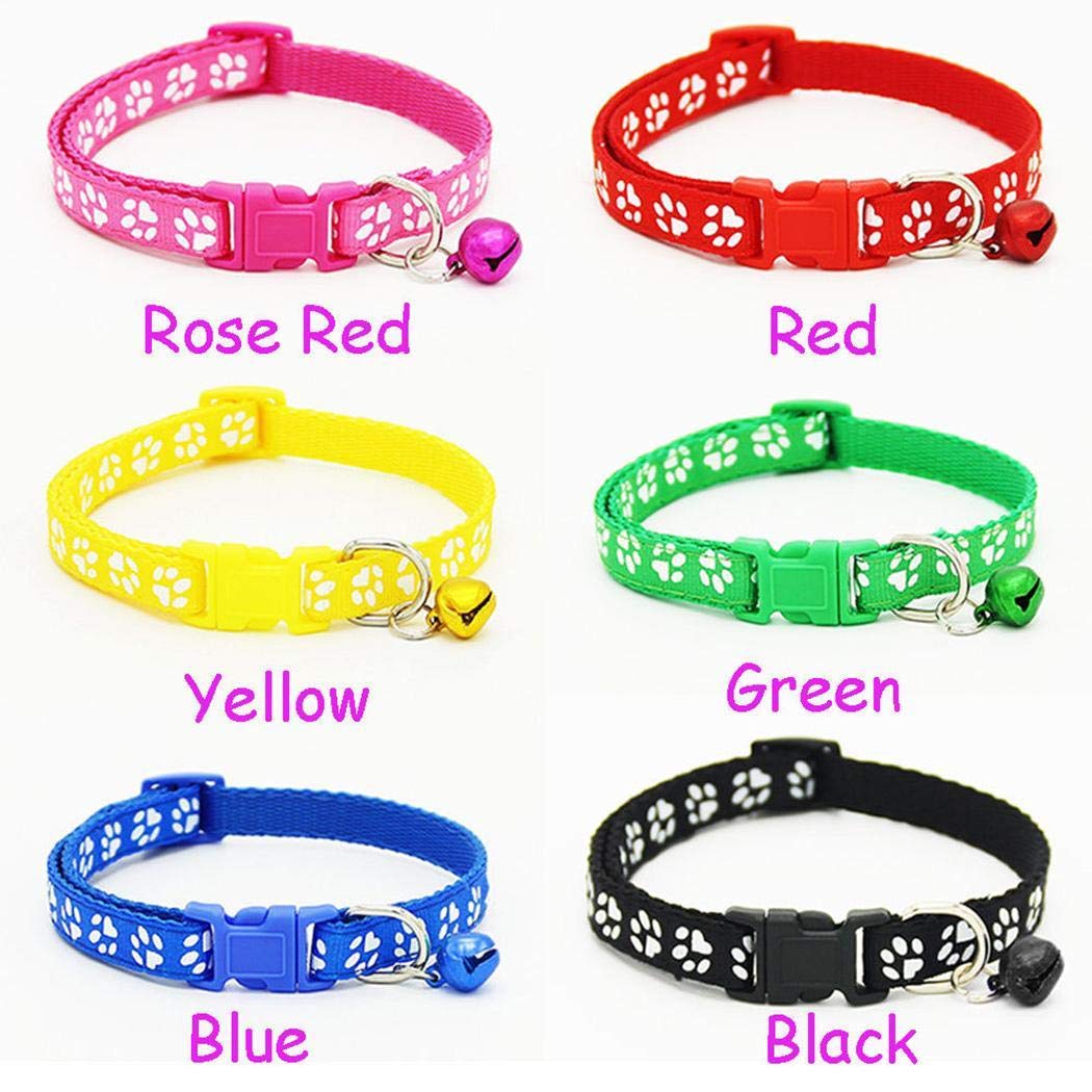 Zuionk Collar para gato con abrazadera, para mascotas y gatos, de piel suave, acolchado, resistente a la intemperie, resistente, impermeable, 6 colores