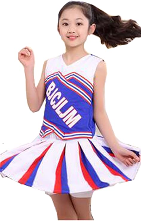 Amazon Grepeace キッズダンス衣装 男の子 女の子 チアガール 衣装 上下セット ユニフォーム キッズ チア チアガール 衣装 チアリーダー 衣装 ダンス衣装 セットアップ 新体操 発表会 女の子 ダンス衣装 ヒップホップ ダンスウェア 体操服 演出服 女の子 1