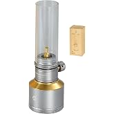 CAMPINGMOON Camping Gas Candle Lantern 15g Refillable Tank (Silver) | Soft candle style glow for camp tables and outdoor dining