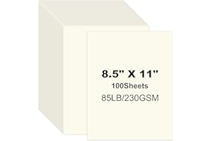 MIIKOUL Cardstock Paper 8.5" x 11", 230gsm/ 85 Lb Heavyweight Cover Card Stock for Printer, DIY Crafts, Greeting Cards Making, Invitations, Scrapbooking, Drawing (Cream, 8.5"x11"/ 100 Sheets)