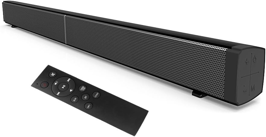 Sound Bar,Mhhdal 60 Watt TV Sound Bar Wireless Bluetooth Sound Bar Speaker with Subwoofer for TV and 8 Speakers 40inch Home Audio TV Speaker Support Optical/AUX/Coaxial(Hightest Version) (Silver)