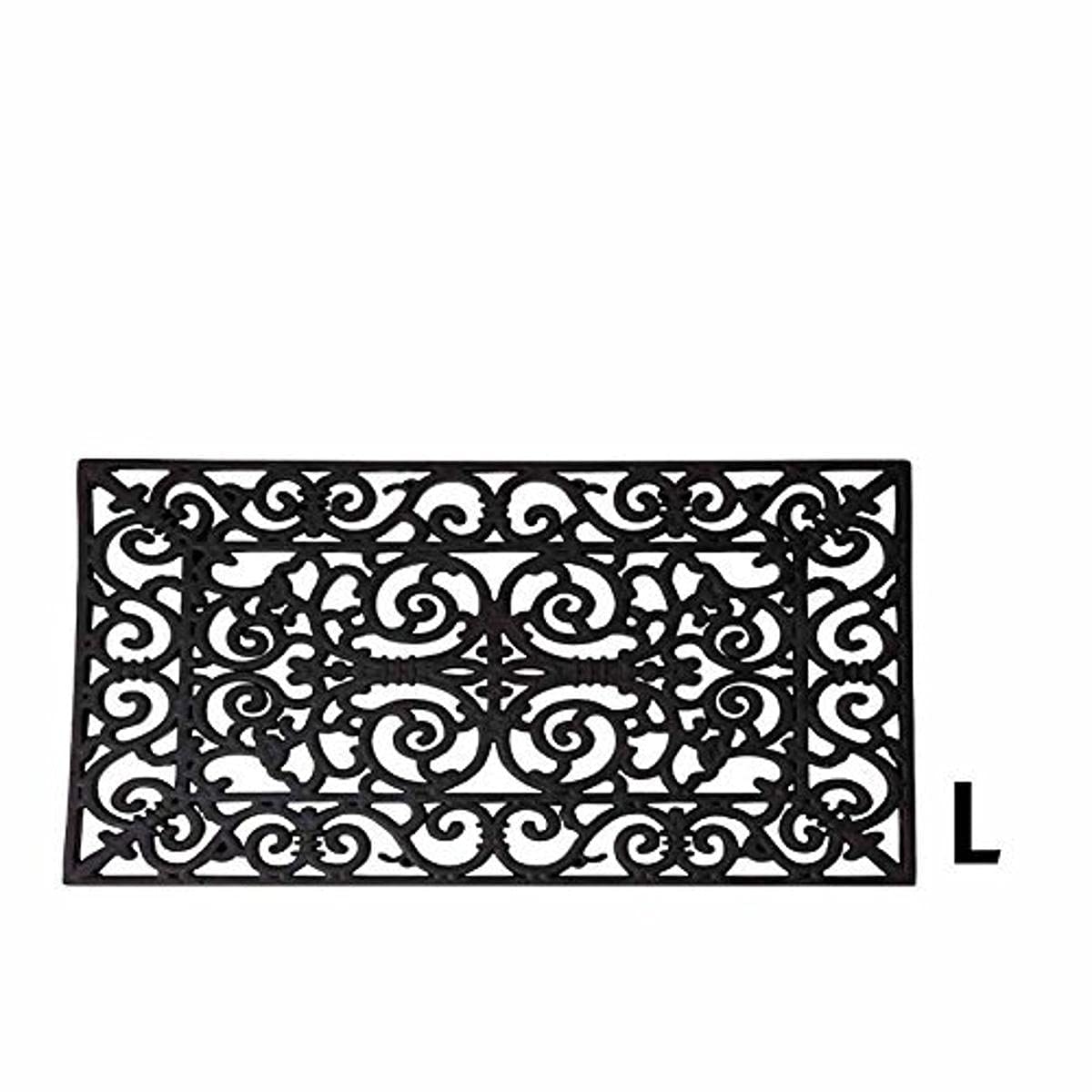 Fallen Fruits Large Rectangle Rubber Doormat - Black