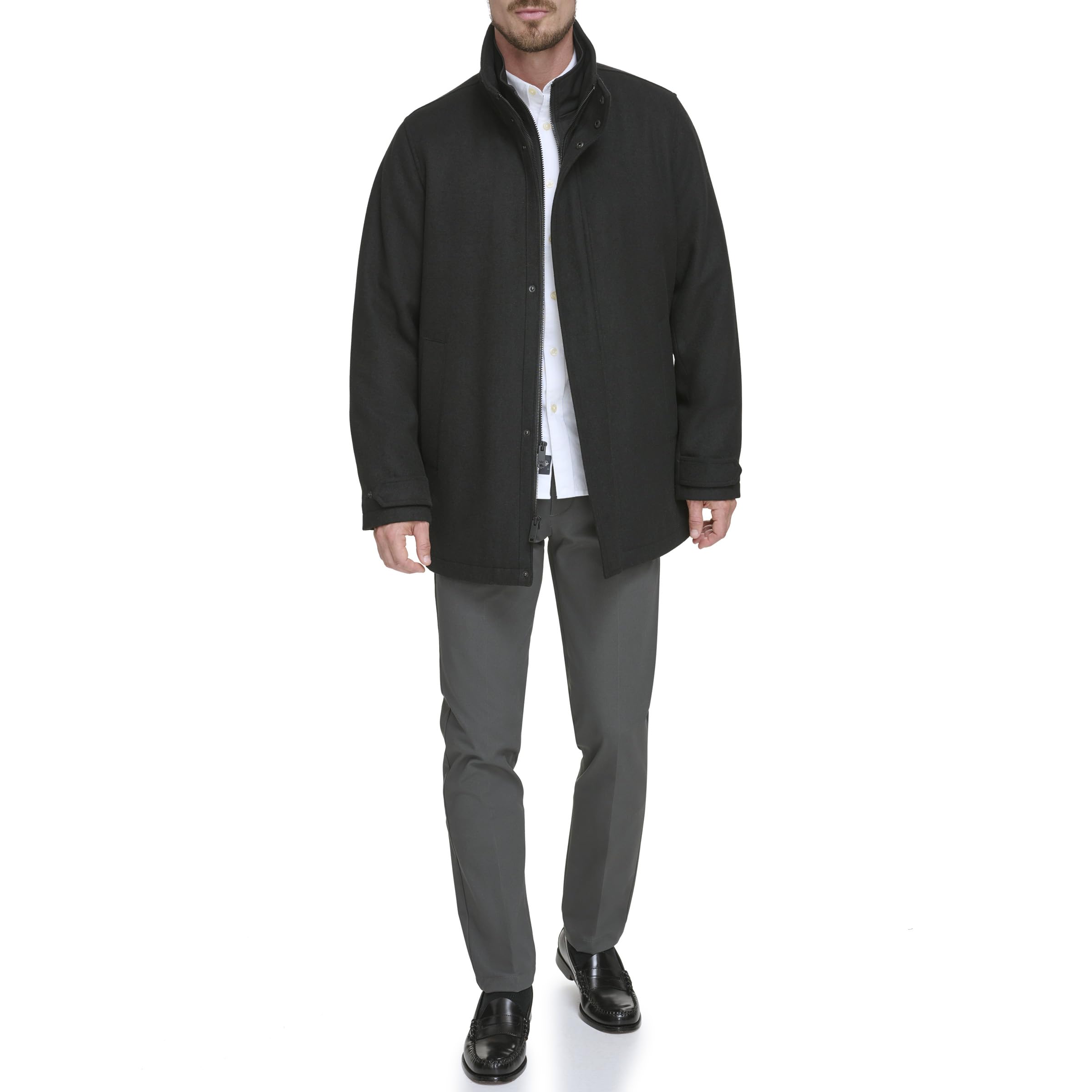 DOCKERS Men's Wool Melton Duffle Coat – Full Length Stadium Coat