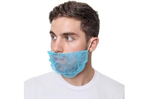 SAFEKO Beard Nets, Blue Disposable Beard Covers, Beard Net for Food Service, Cooking, Cleaning
