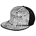 Vbiger Pyramid Plastic Studs Bling Flat Hip Hop Cap Rivet Spikes Hat Rock Punk (Red + Silver)