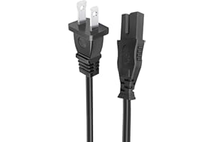 TROSPOW 8.2ft Power Cord Replacement for Brother CS6000i CS8000 CS8060 SE-400 ES2000 White Baby-Lock Viking Pfaff Bernina Singer 5400 6180 6199 6160 Sewing Machine 2 Prong Power Cord Cable