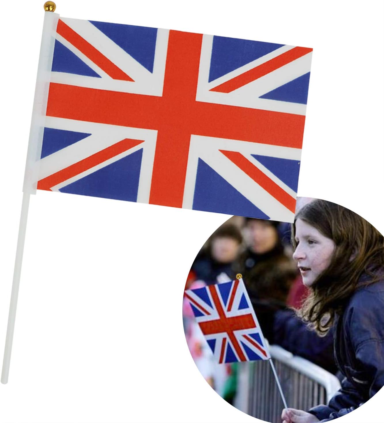 50 Pcs UK Stick Flag