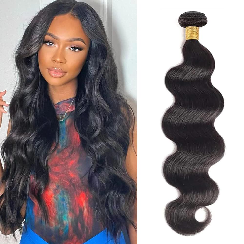 Brazilian Body Wave 1 Bundle 20 Inch 100% Unprocessed Brazilian Virgin Human Hair Bundle Double Weft Quick Weave Bundles Natural Black for Black Women — image 1