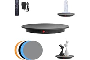 JAYEGT Motorized Rotating Display Stand, 350Lbs Load，360 Degree Electric Rotating Potography Turntable for Products Display，Live Show， Remote Control +5 Colors Backgrounds (Black/16.5inch /Wired)