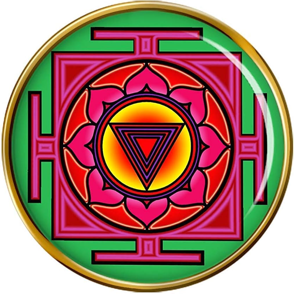 Kali Yantra Hindu Pin Badge Amazon.co.uk Clothing
